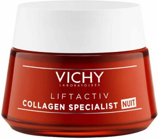 Vichy Liftactiv Collagen Specialist Κρέμα Προσώπου Νυκτός για Αντιγήρανση, Σύσφιξη & Λάμψη με Υαλουρονικό Οξύ & Βιταμίνη C 50ml