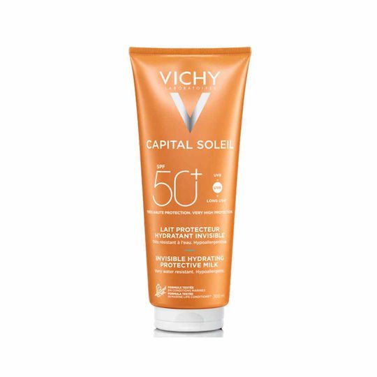 Vichy Capital Soleil Fresh Hydrating Milk Αδιάβροχη Αντηλιακή Κρέμα Προσώπου και Σώματος SPF50 300ml